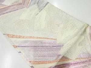 アンティーク　三栄織物製　扇に霞模様織出し袋帯（材料）
